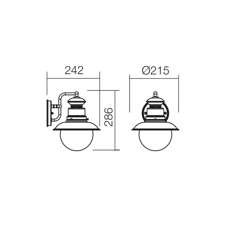 Redo 9045 - Applique da esterno SCOTT 1xE27/42W/230V IP44