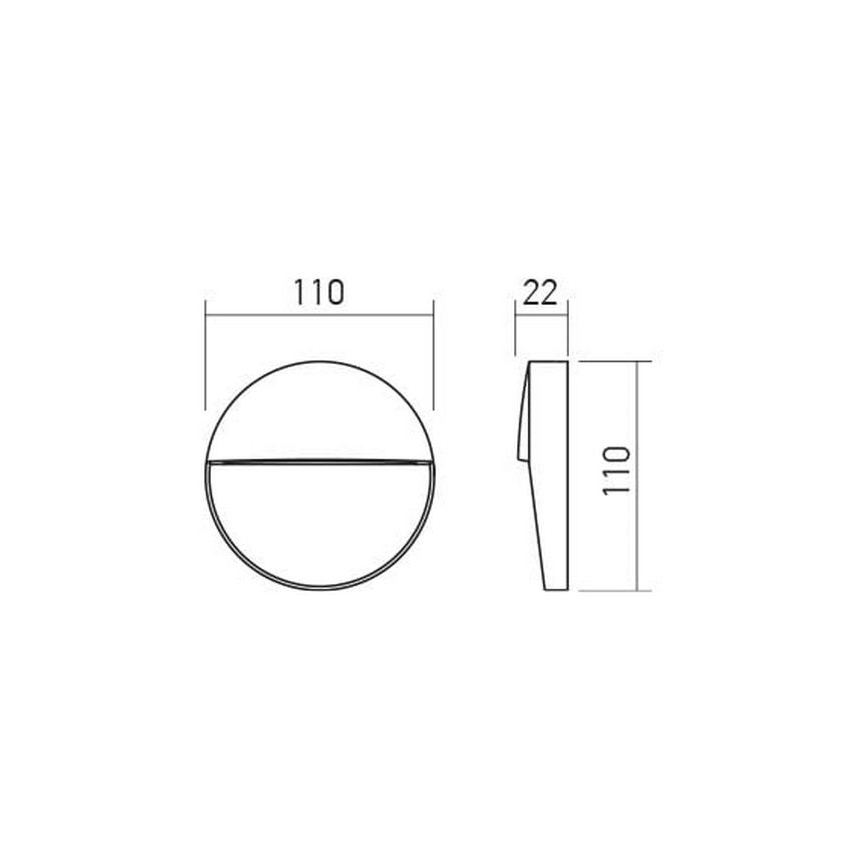 Redo 90472 - Applique a LED da esterno LANDER LED/3W/230V IP54 bianco