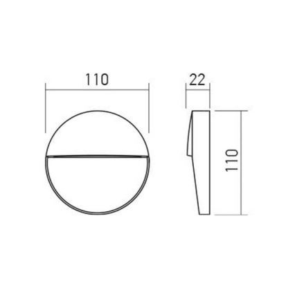 Redo 90473 - Applique a LED da esterno LANDER LED/3W/230V IP54 antracite