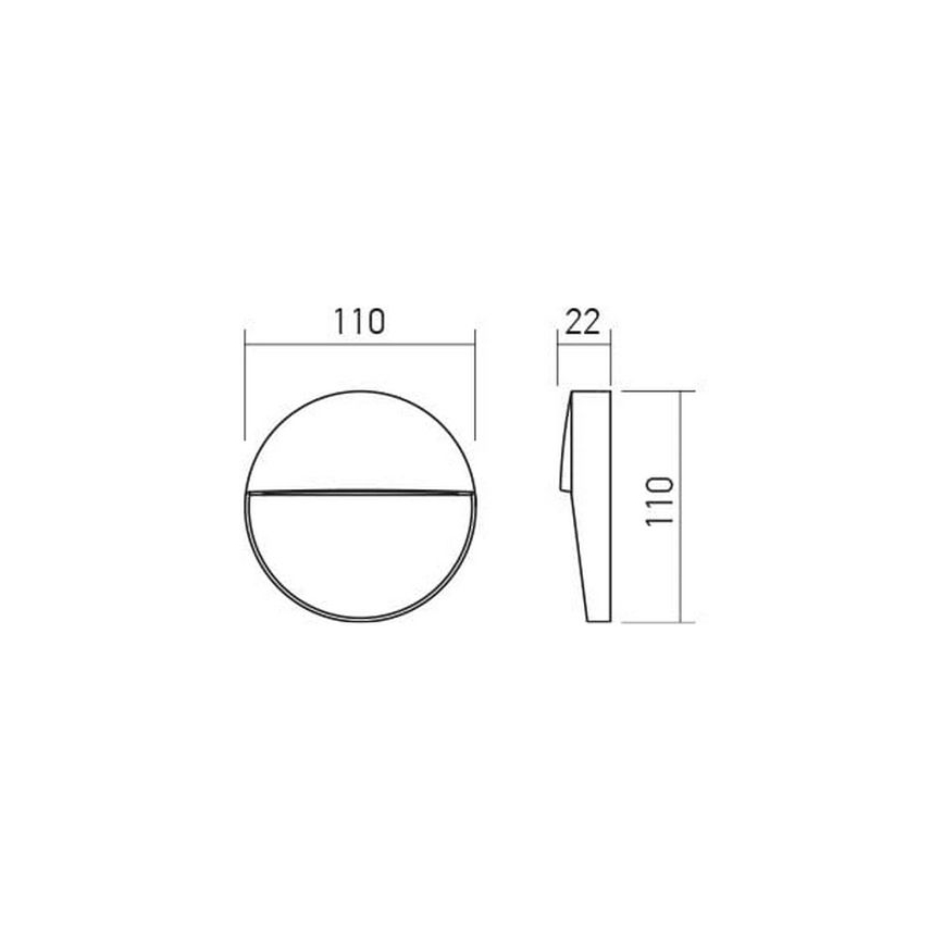 Redo 90473 - Applique a LED da esterno LANDER LED/3W/230V IP54 antracite