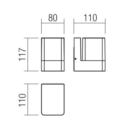 Redo 90489 - Applique a LED da esterno TOK LED/9,4W/230V IP44 antracite