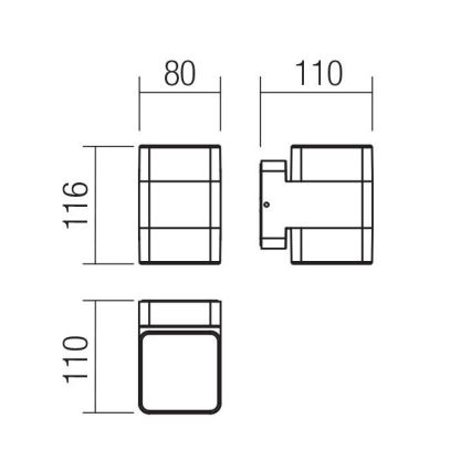 Redo 90492 - Applique a LED da esterno TOK LED/14,8W/230V IP44 antracite