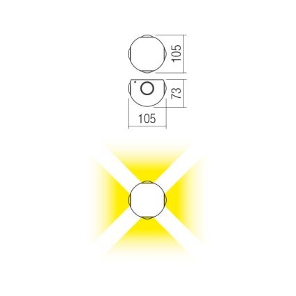 Redo 90500 - Applique a LED da esterno MILESTONE 4xLED/3W/230V IP54 antracite