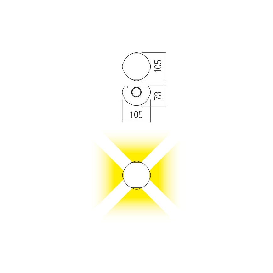 Redo 90500 - Applique a LED da esterno MILESTONE 4xLED/3W/230V IP54 antracite