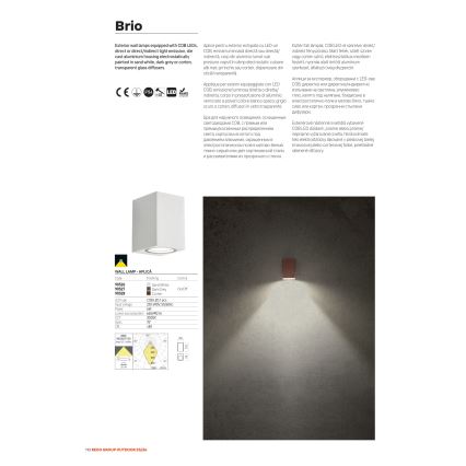 Redo 90528 - Applique da esterno BRIO LED/6W/230V 3000K IP54 marrone