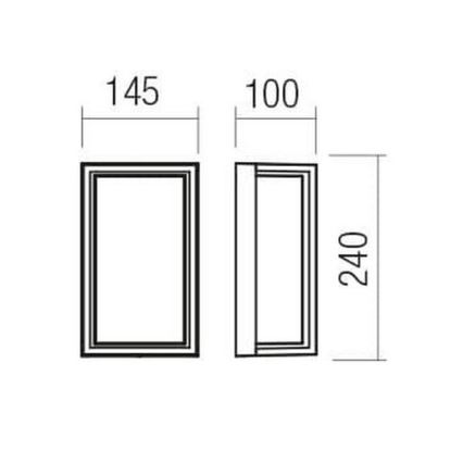 Redo 90534 - Applique a LED da esterno QUADRIS LED/12W/230V IP54 marrone