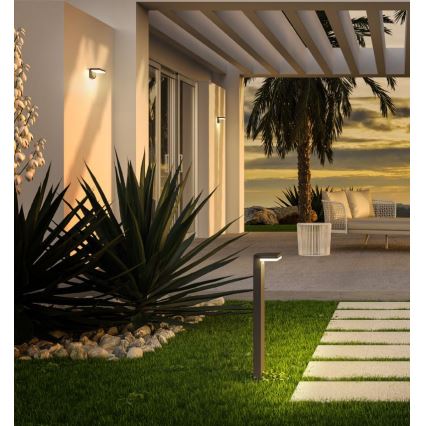 Redo 90535 - Applique a LED solare con sensore TAIYO LED/2W/3,7V 3000K 2200 mAh IP54 antracite