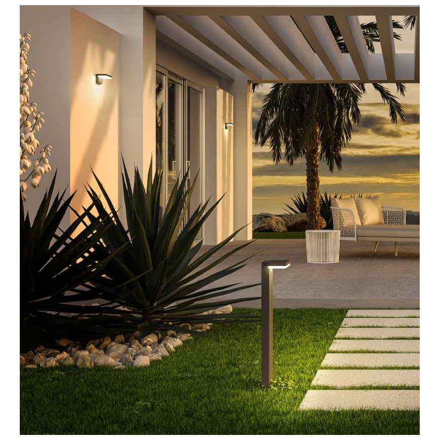 Redo 90535 - Applique a LED solare con sensore TAIYO LED/2W/3,7V 3000K 2200 mAh IP54 antracite