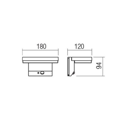 Redo 90535 - Applique a LED solare con sensore TAIYO LED/2W/3,7V 3000K IP54 antracite