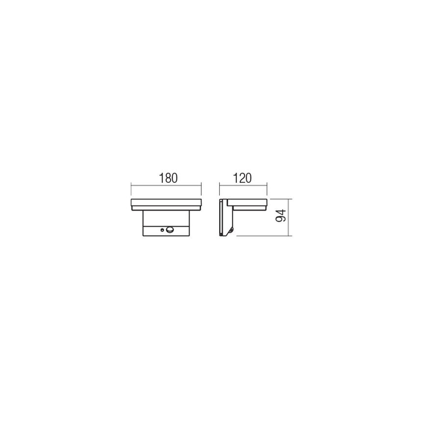 Redo 90535 - Applique a LED solare con sensore TAIYO LED/2W/3,7V 3000K IP54 antracite