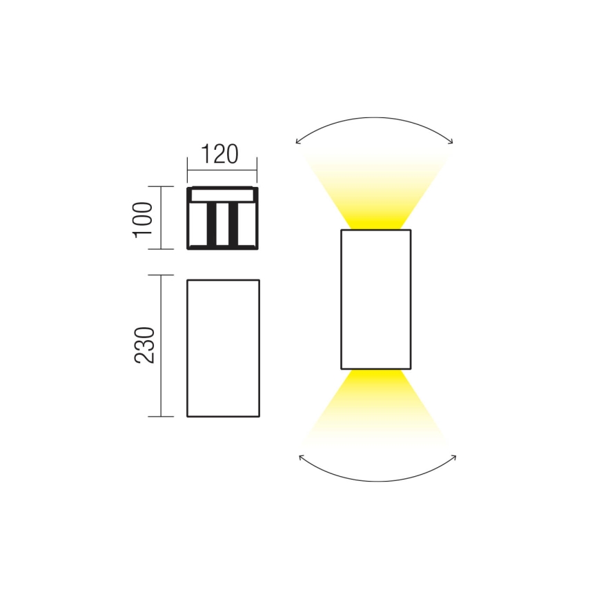 Redo 90554 - Applique LED da esterno VARY 2xLED/10W/230V 3000K IP54 marrone