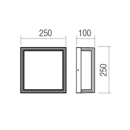 Redo 90565 - Applique a LED da esterno QUADRIS LED/20W/230V IP54 antracite