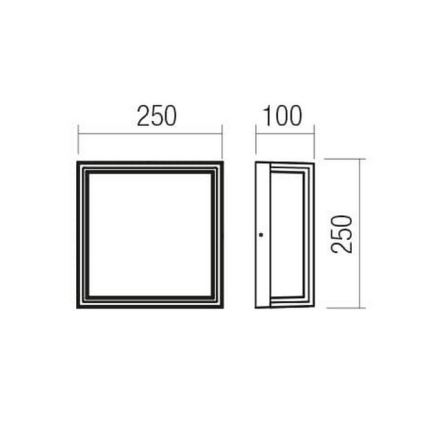 Redo 90566 - Applique a LED da esterno QUADRIS LED/20W/230V IP54 marrone