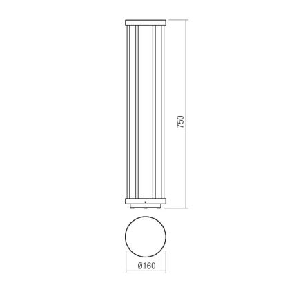 Redo 90579 - Lampada da esterno KALEN LED/8W/230V 3000K 75 cm IP65 antracite