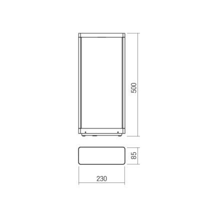 Redo 90581 - Lampada da esterno LED WAKE, 8W, 230V, 3000K, 50 cm, IP65, antracite