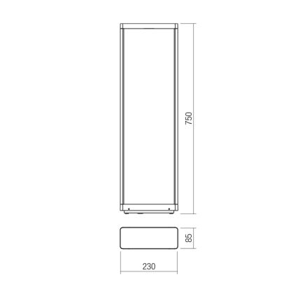 Redo 90582 - Lampada da esterno LED WAKE 8W/230V 3000K 75 cm IP65 antracite