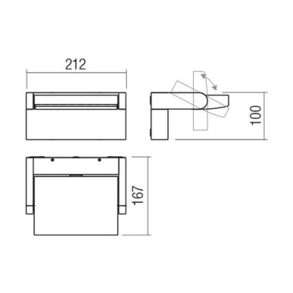 Redo 90585 - Applique da esterno LED FLIP/20W/230V 3000K CRI 90 IP54 marrone