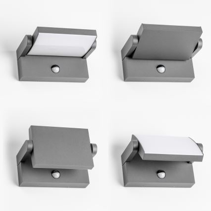 Redo 90587 - LED Applique da esterno con sensore FLIP LED/20W/230V CRI 90 3000K IP54 antracite