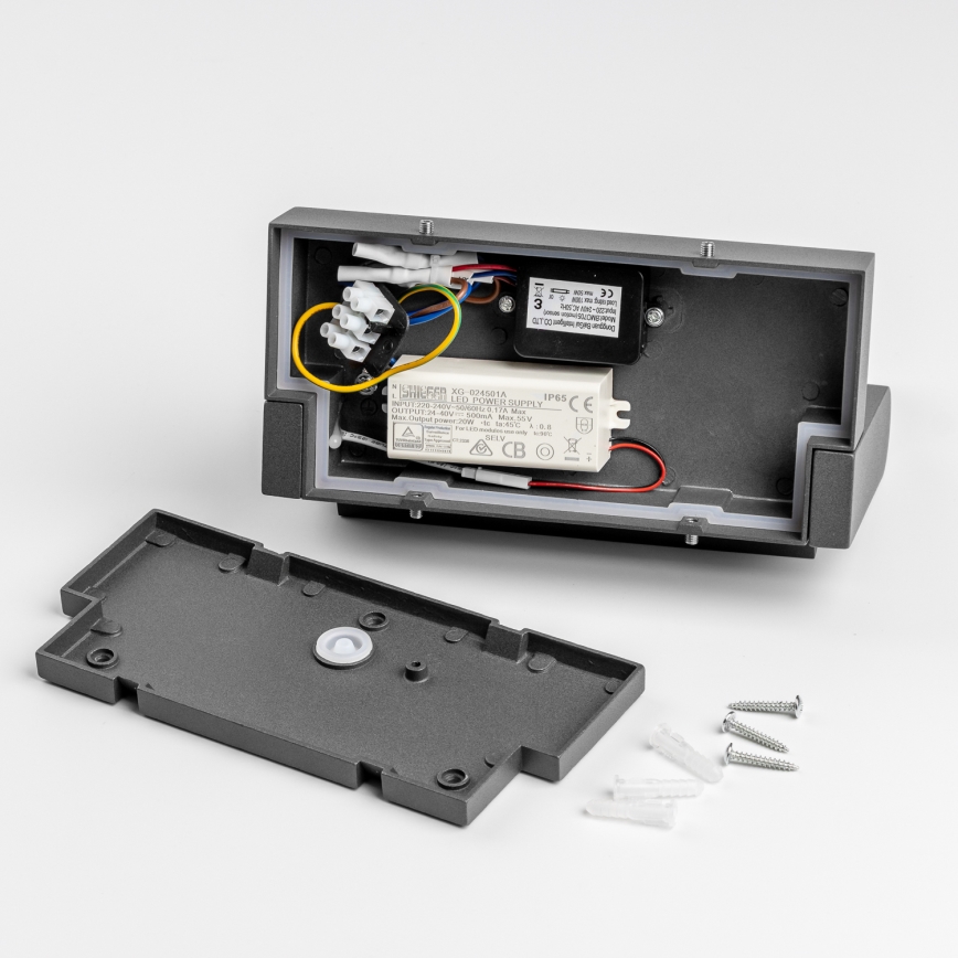 Redo 90587 - LED Applique da esterno con sensore FLIP LED/20W/230V CRI 90 3000K IP54 antracite