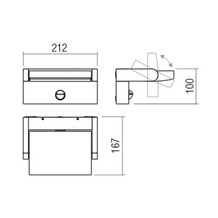 Redo 90587 - LED Applique da esterno con sensore FLIP LED/20W/230V CRI 90 3000K IP54 antracite