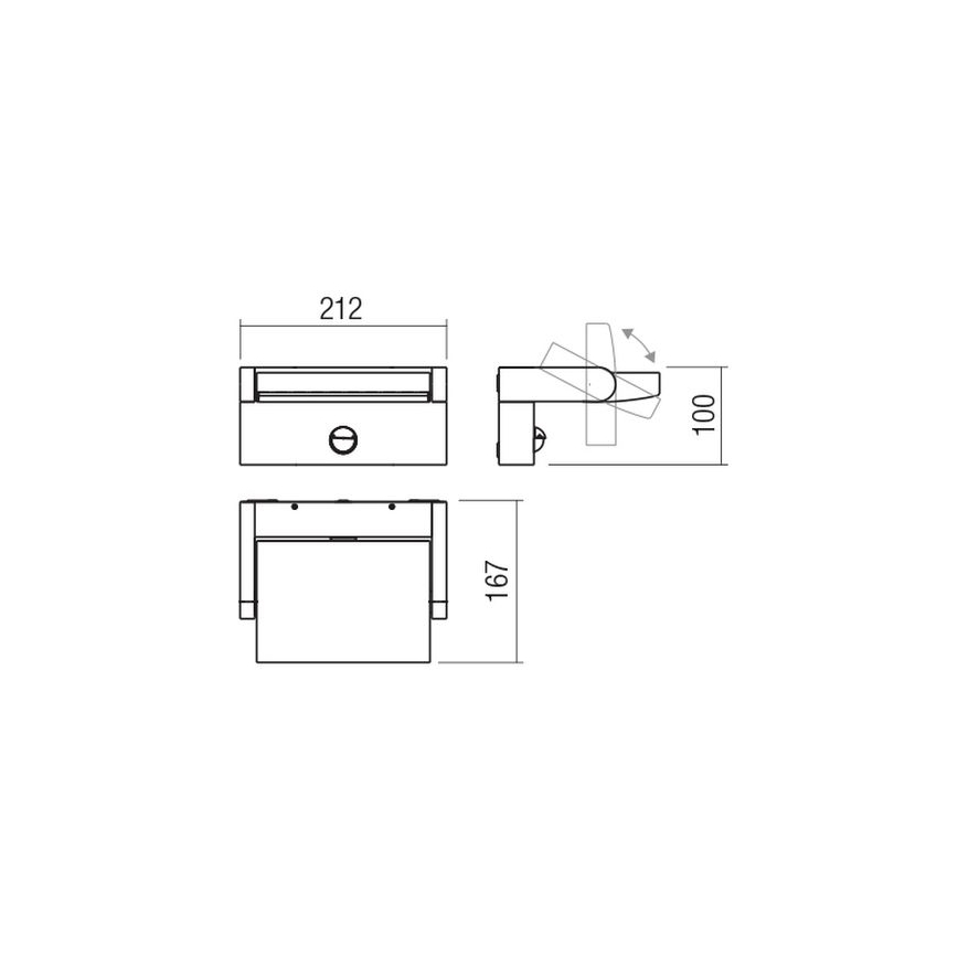 Redo 90587 - LED Applique da esterno con sensore FLIP LED/20W/230V CRI 90 3000K IP54 antracite