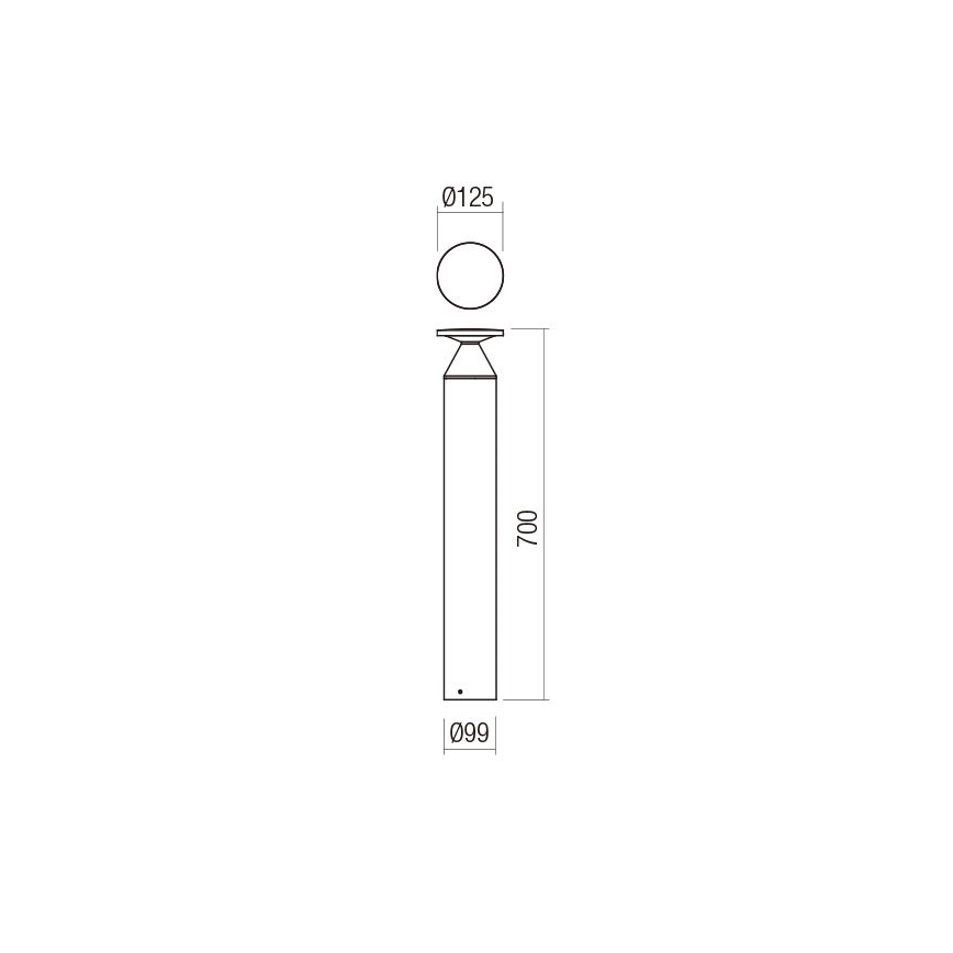Redo 90591 - Lampada LED da esterno BIRO LED/12W/230V 3000K 70 cm CRI 90 IP65 antracite