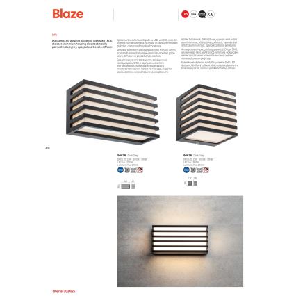 Redo 90639 - Applique a LED da esterno BLAZE LED/12W/230V 3000K IP54 antracite