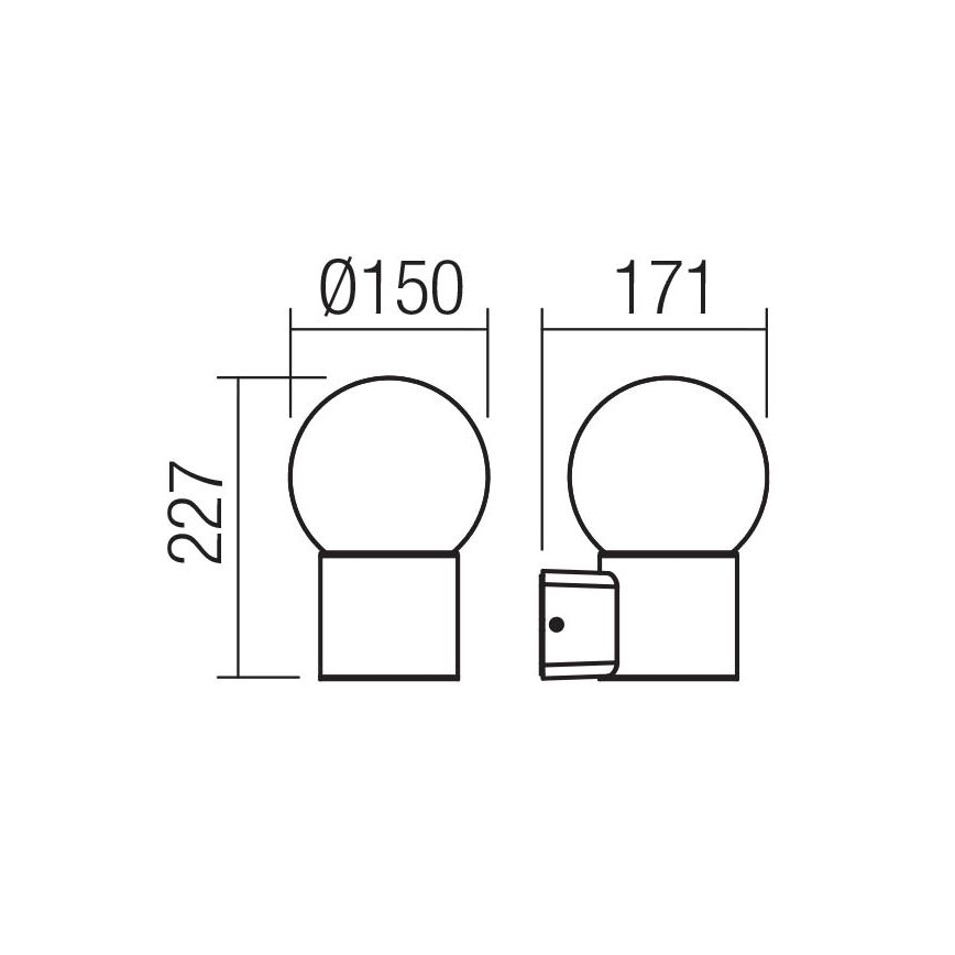 Redo 90640 - Applique da esterno BULK 1xE27/28W/230V IP44 antracite