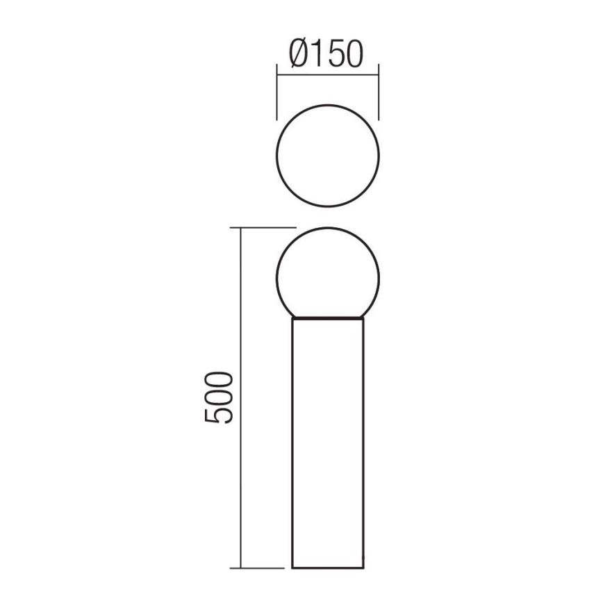 Redo 90642 - Lampada da esterno BULK 1xE27/28W/230V 50 cm IP44 antracite