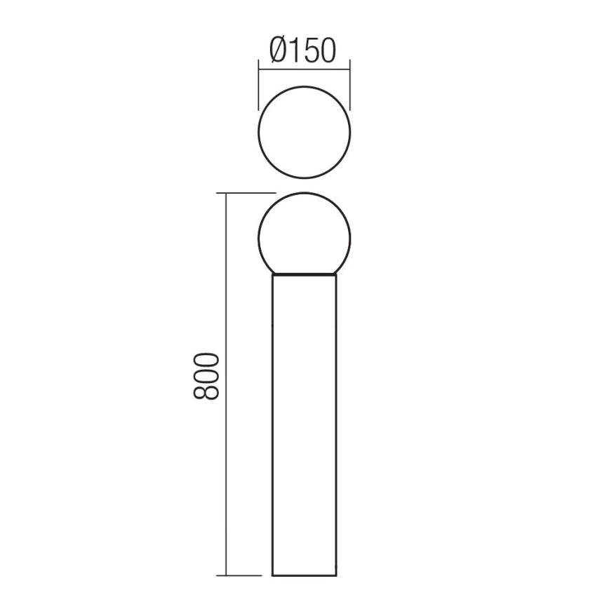 Redo 90643 - Lampada da esterno BULK 1xE27/20W/230V 80 cm IP44 antracite