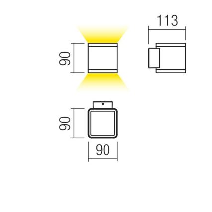 Redo 9065 - Applique a LED da esterno BETA 2xLED/6W/230V IP54