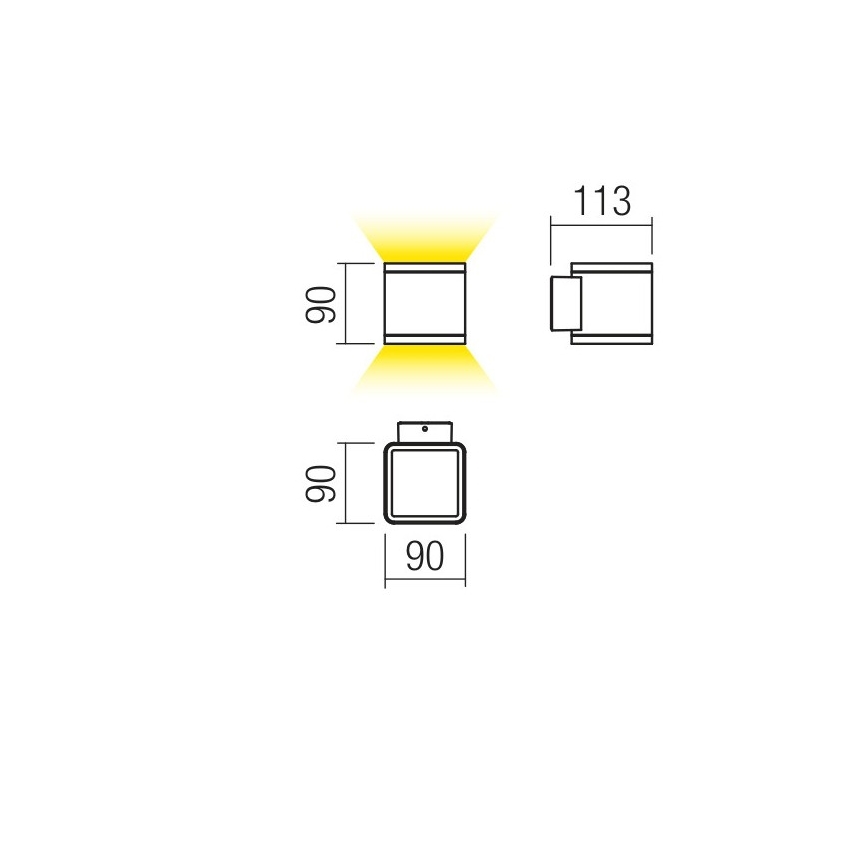 Redo 9065 - Applique a LED da esterno BETA 2xLED/6W/230V IP54
