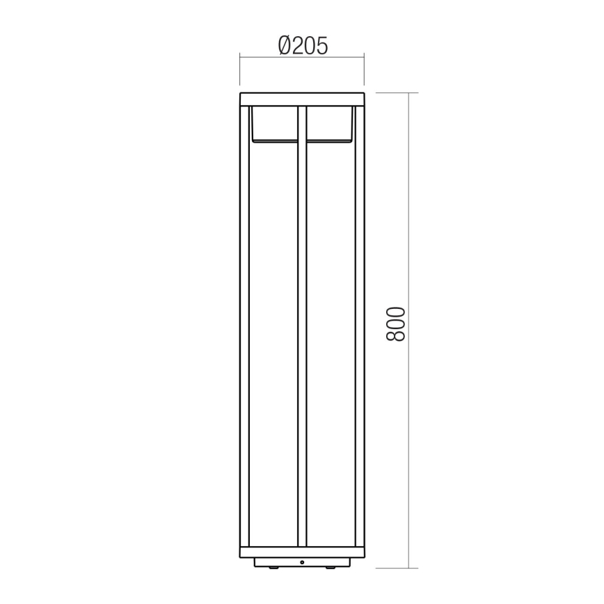 Redo 90677 - Lampada da esterno MAX LED/15W/230V 3000K 80 cm IP65 antracite