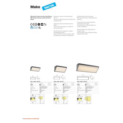 Redo 90678 - Applique da esterno MAKO LED/65W/230V 3000K IP65 antracite