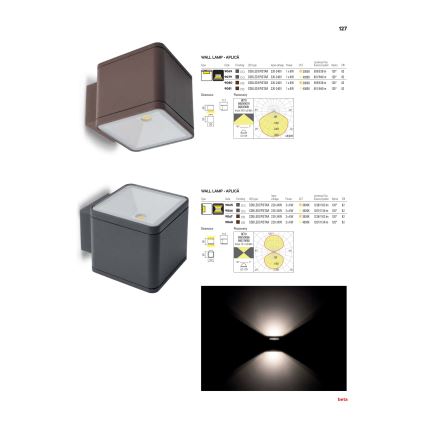 Redo 9069 - Applique da esterno LED BETA, 6W, 230V, 3000K, IP54, antracite