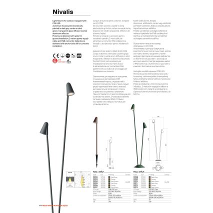 Redo 90713 - Lampada LED da esterno NIVALIS 2xLED/6,9W/230V 3000K 110 cm IP65 verde
