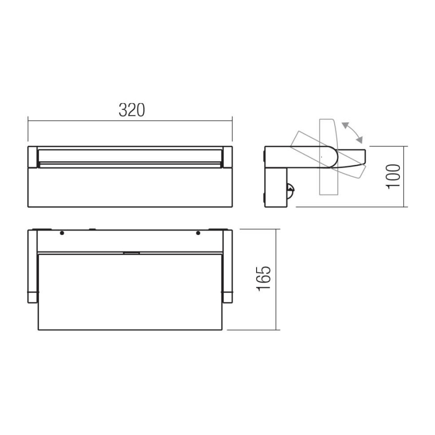 Redo 90716 - Applique da esterno LED FLIP LED/40W/230V 3000/4000/5000K CRI 90 IP54 marrone