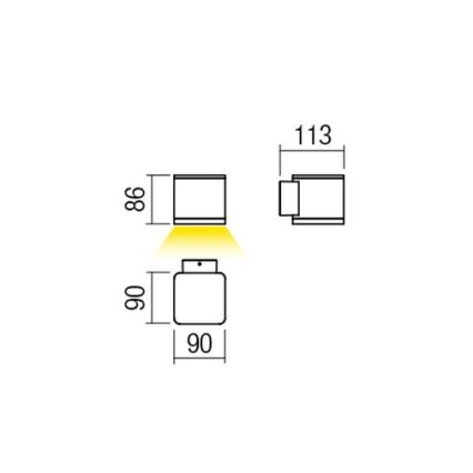Redo 9080 - Applique da esterno BETA LED/6W/230V 3000K IP54 marrone