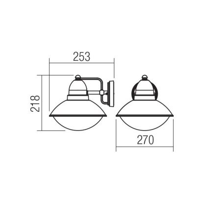 Redo 9095 - Applique da esterno DANUBIA 1xE27/42W/230V IP44