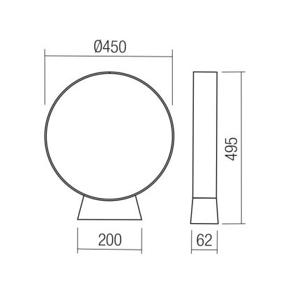 Redo 91066 - Lampada da esterno a LED ONIRO LED/15W/230V 3000K 49,5 cm CRI 90 IP65 antracite