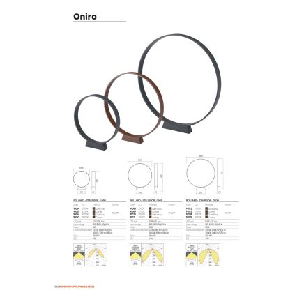 Redo 91067 - Lampada da esterno LED ONIRO LED/15W/230V 3000K 49,5 cm CRI 90 IP65 marrone