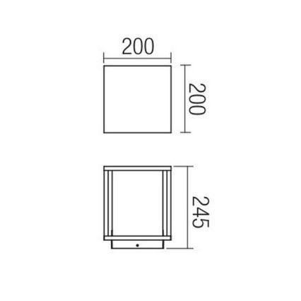 Redo 9109 - Lampada da esterno VITRA 1xE27/15W/230V IP54 nera