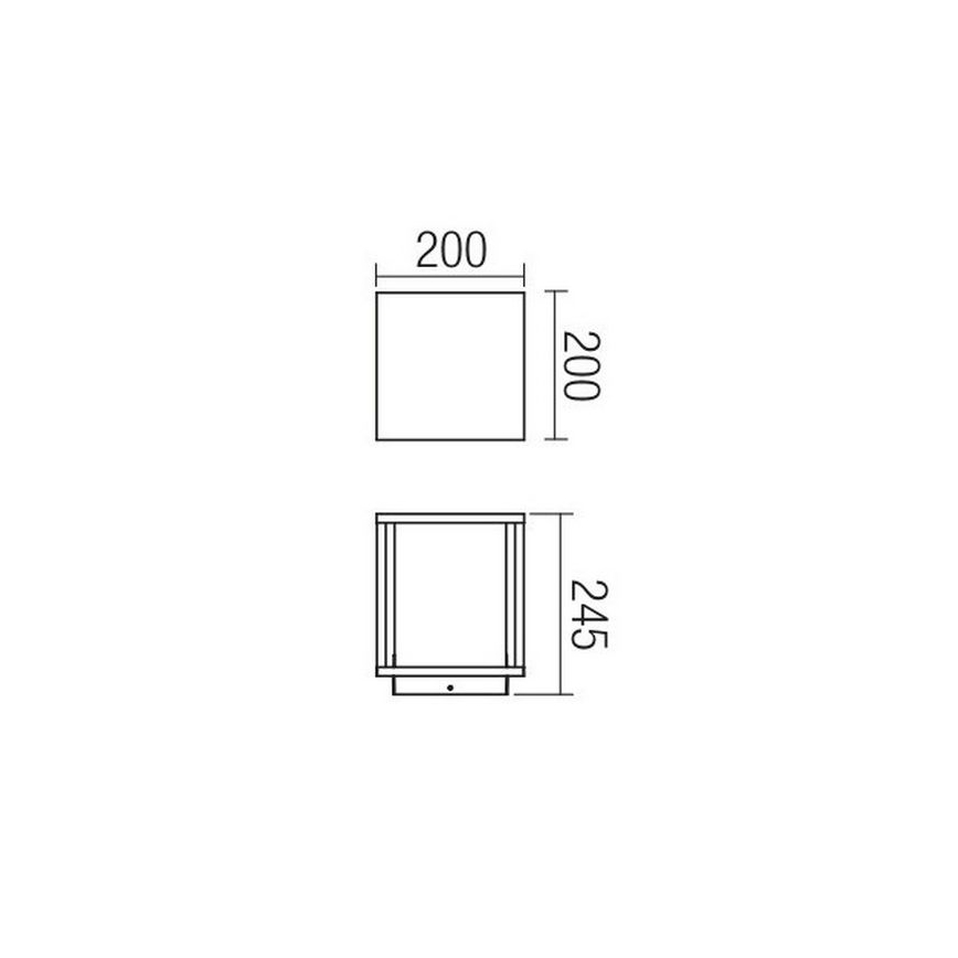 Redo 9109 - Lampada da esterno VITRA 1xE27/15W/230V IP54 nera