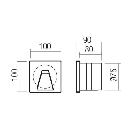 Redo 91196 - Lampada orientativa da esterno BAST LED/2,5W/230V 3000K CRI 90 IP65 antracite