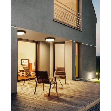 Redo 9184 - Plafoniera da esterno LED BEZEL 30W/230V, Ø 34 cm, IP54, antracite
