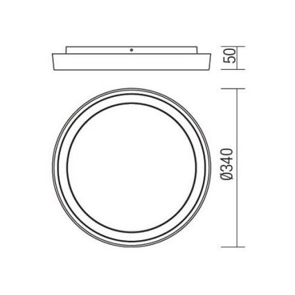 Redo 9184 - Plafoniera da esterno LED BEZEL 30W/230V, Ø 34 cm, IP54, antracite