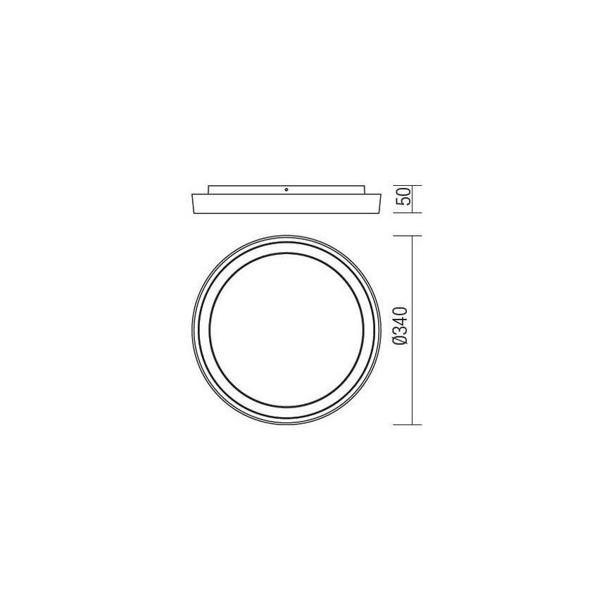 Redo 9184 - Plafoniera da esterno LED BEZEL 30W/230V, Ø 34 cm, IP54, antracite