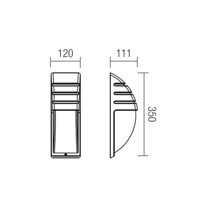 Redo 9210 - Applique da esterno BONN 1xE27/42W/230V IP44