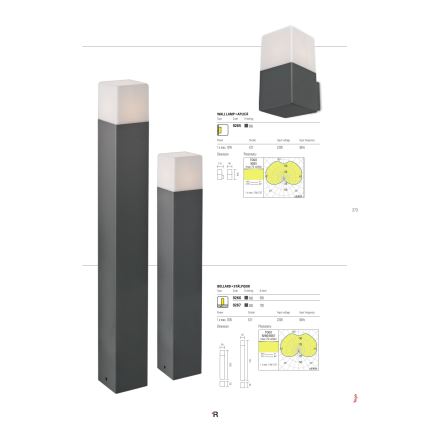 Redo 9265 - Applique da esterno TOGO 1xE27/13W/230V IP44