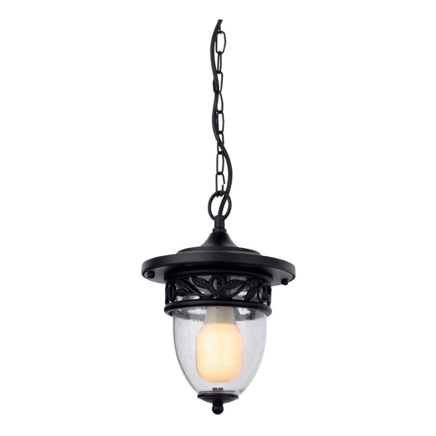 Redo 9399 - Lampadario da esterno a sospensione con catena BASEL 1xE27/42W/230V IP44 nero